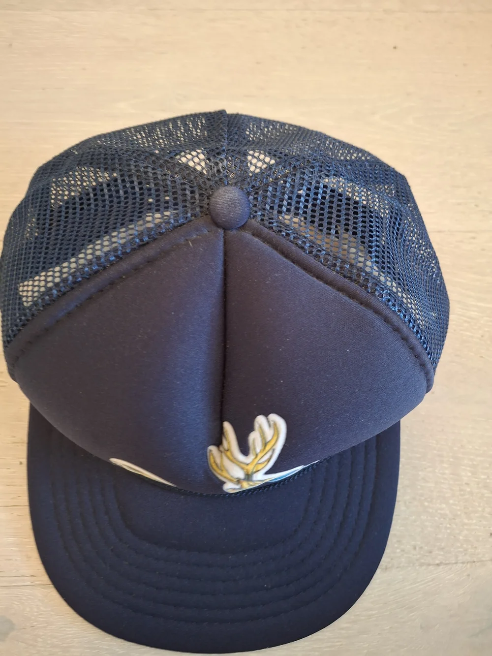 Vintage Navy Oregon Trucker Hat with Deer